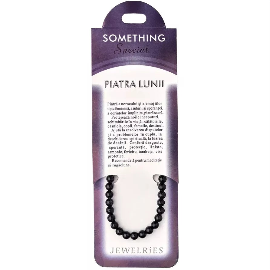 Set bratara Piatra Lunii cu felicitare personalizata, pietre sacre aducatoare de noroc