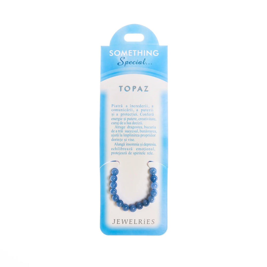 Set bratara Topaz cu felicitare personalizata, piatra increderii