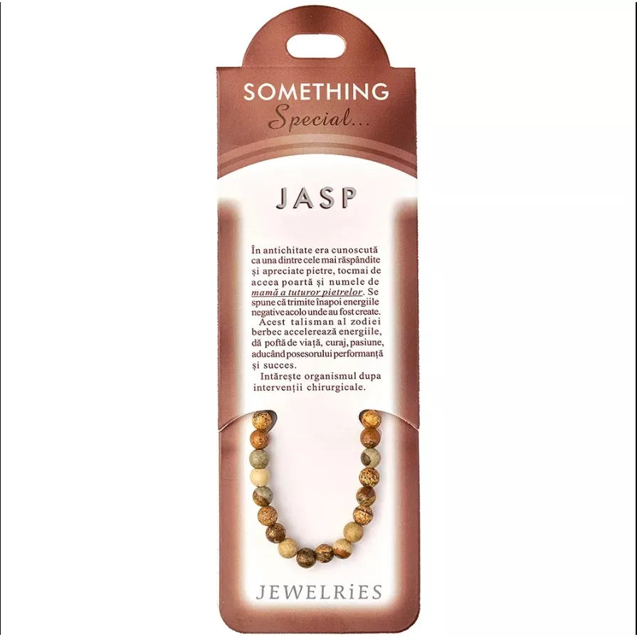Set bratara Jasp cu felicitare personalizata, talisman pentru vindecare