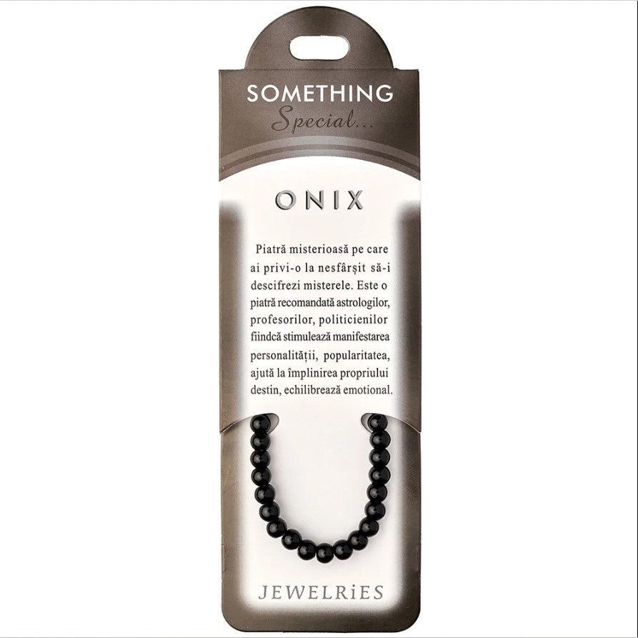Set bratara Onix cu felicitare personalizata, amuleta pentru forta interioara