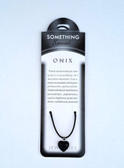 Set Pandantiv inimioara  din Onix cu felicitare personalizata, amuleta pentru forta interioara