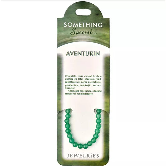 Set bratara Aventurin cu felicitare personalizata, piatra pentru succes financiar 6 mm verde