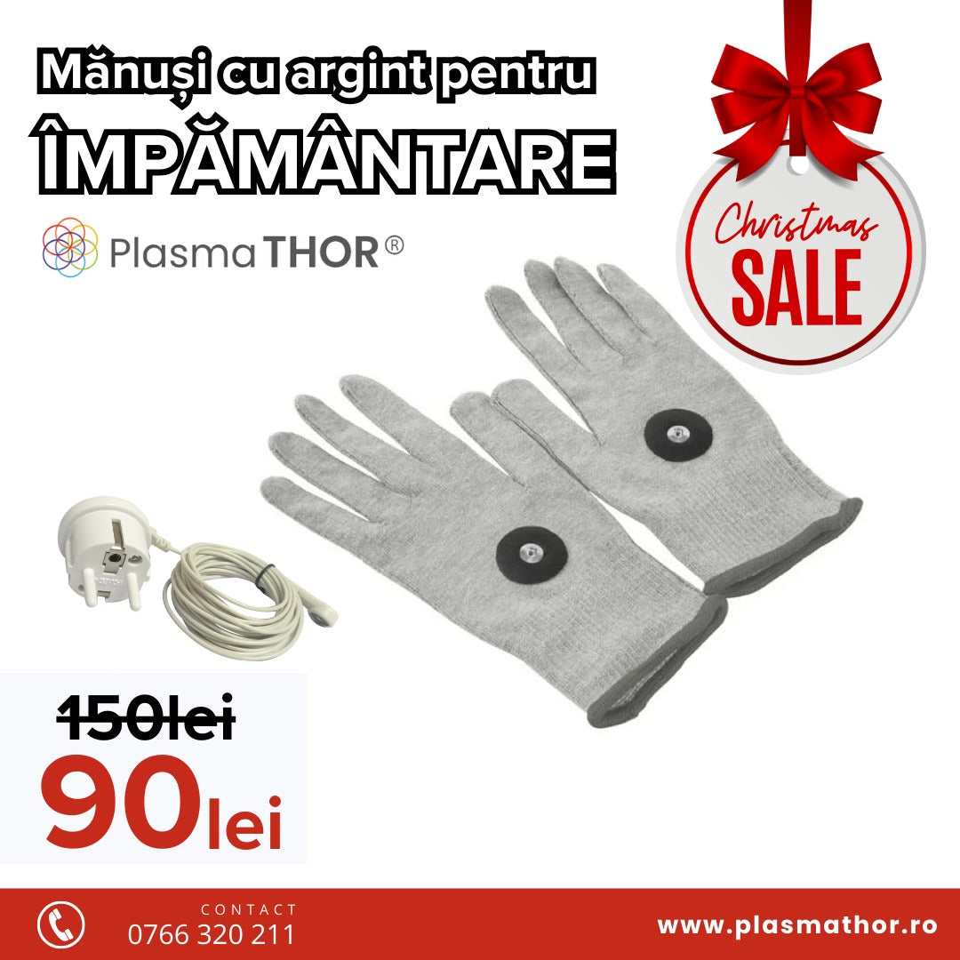 Manusi cu argint pentru impamantare, electrostatice, PlasmaThor Silver IN Gloves