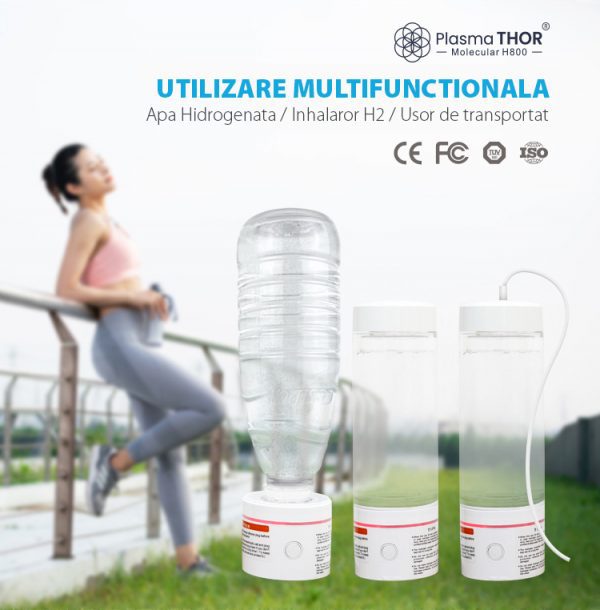 Pahar/Inhalator Hidrogenare si Ionizare apa – Life cup H800, ORP -800 mV, 3000 ppb.