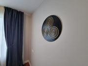 Tablou cu Shungit si Plasma, PlasmaThor Gold – Triskelion, 58 cm