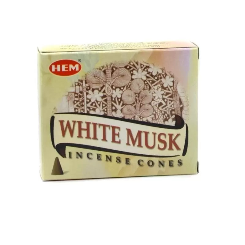 Conuri parfumate fumigatie HEM White Musk 10 buc