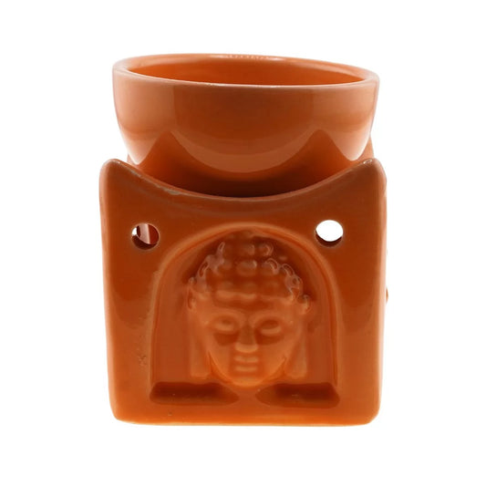 Vas aromaterapie din ceramica, Buddha portocaliu 8,2cm