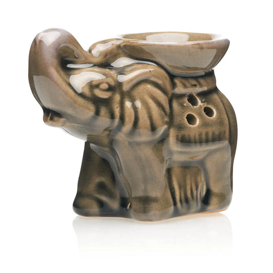 Vas aromaterapie din ceramica cu model Elefant maro